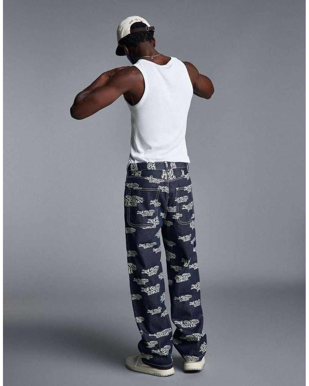 Bershka Gray Jacquard Trousers for men