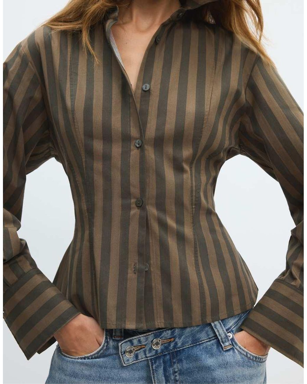 Stradivarius Blue Striped Shirt