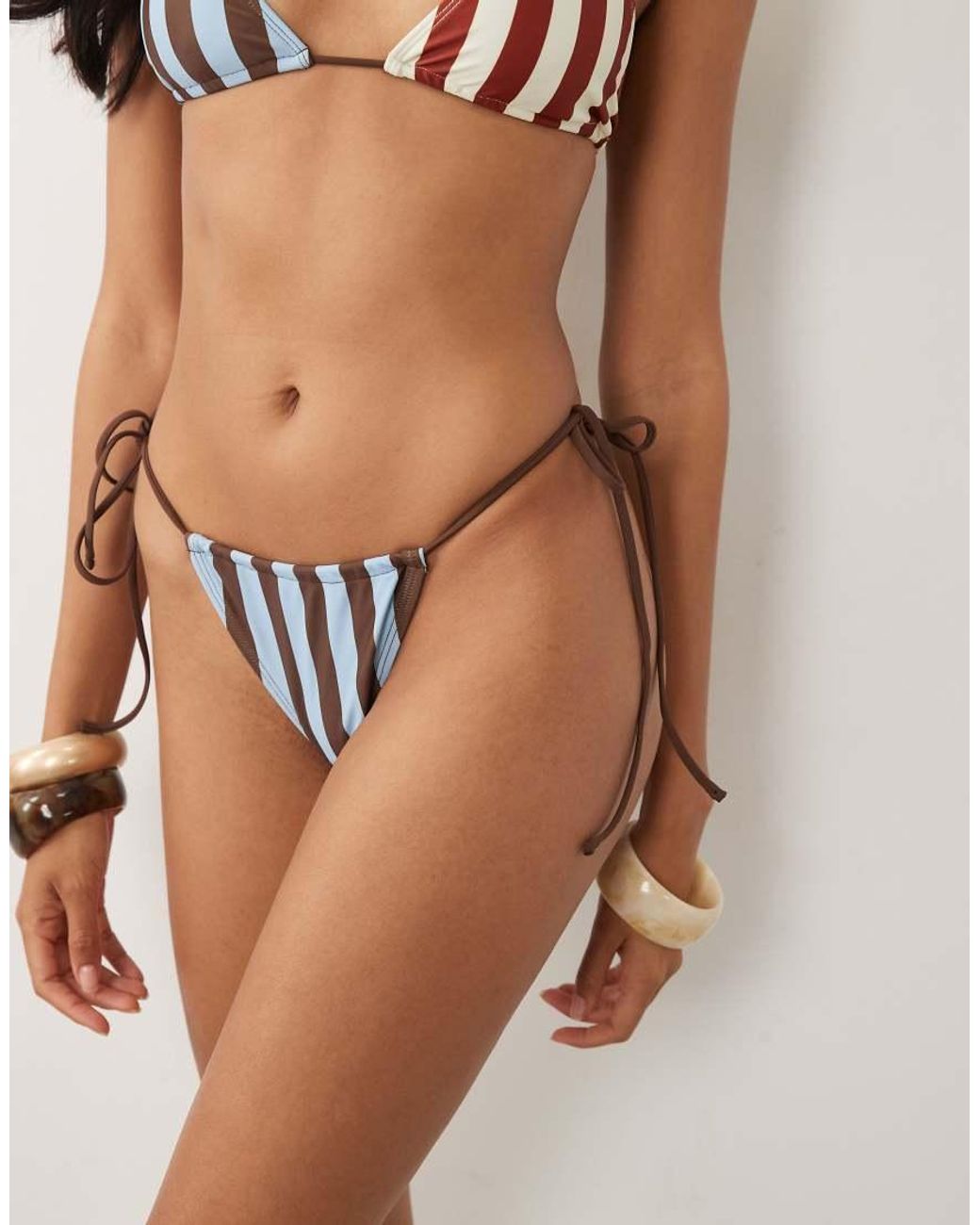 ASOS Brown Ellie Rio Tie Side Bikini Bottom