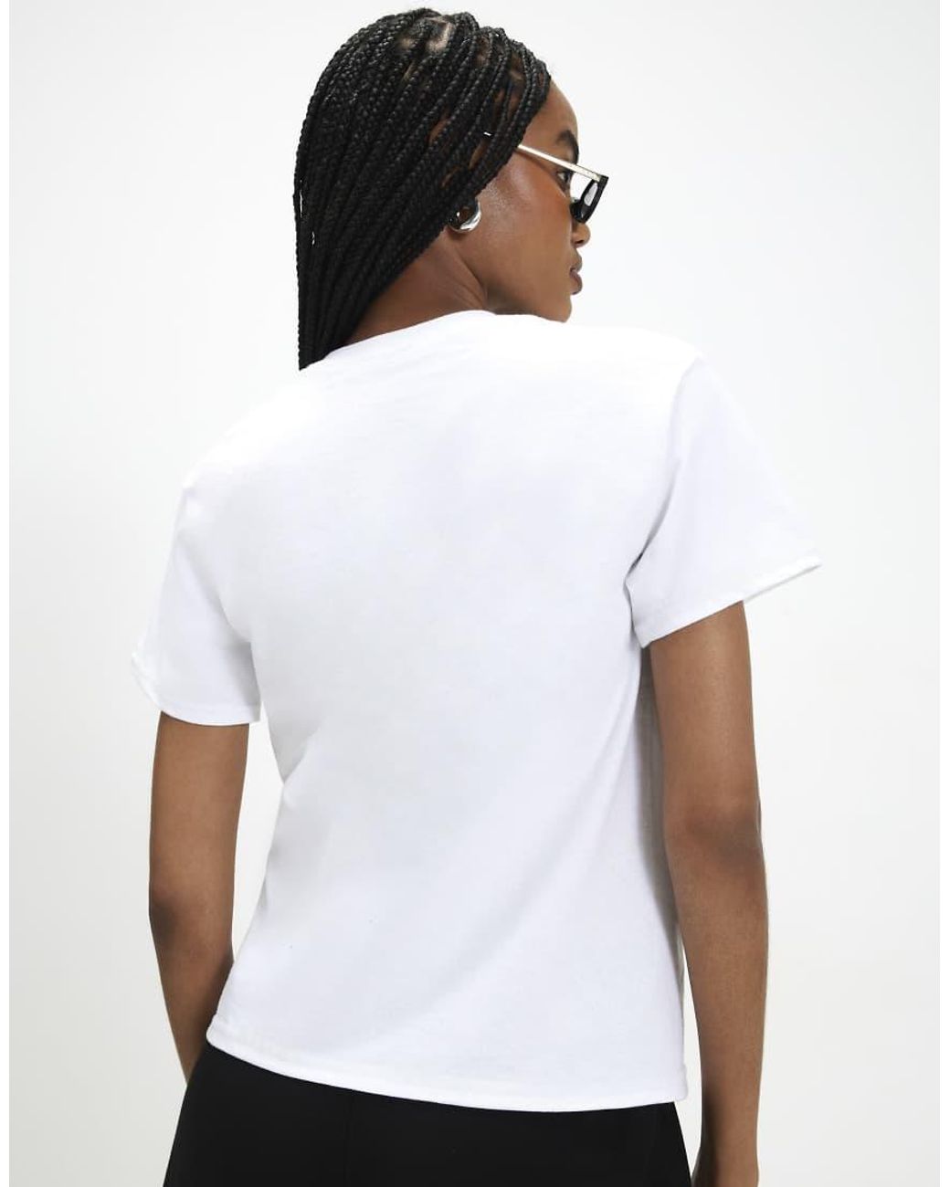 River Island White Lace Trim Corset Print T-Shirt