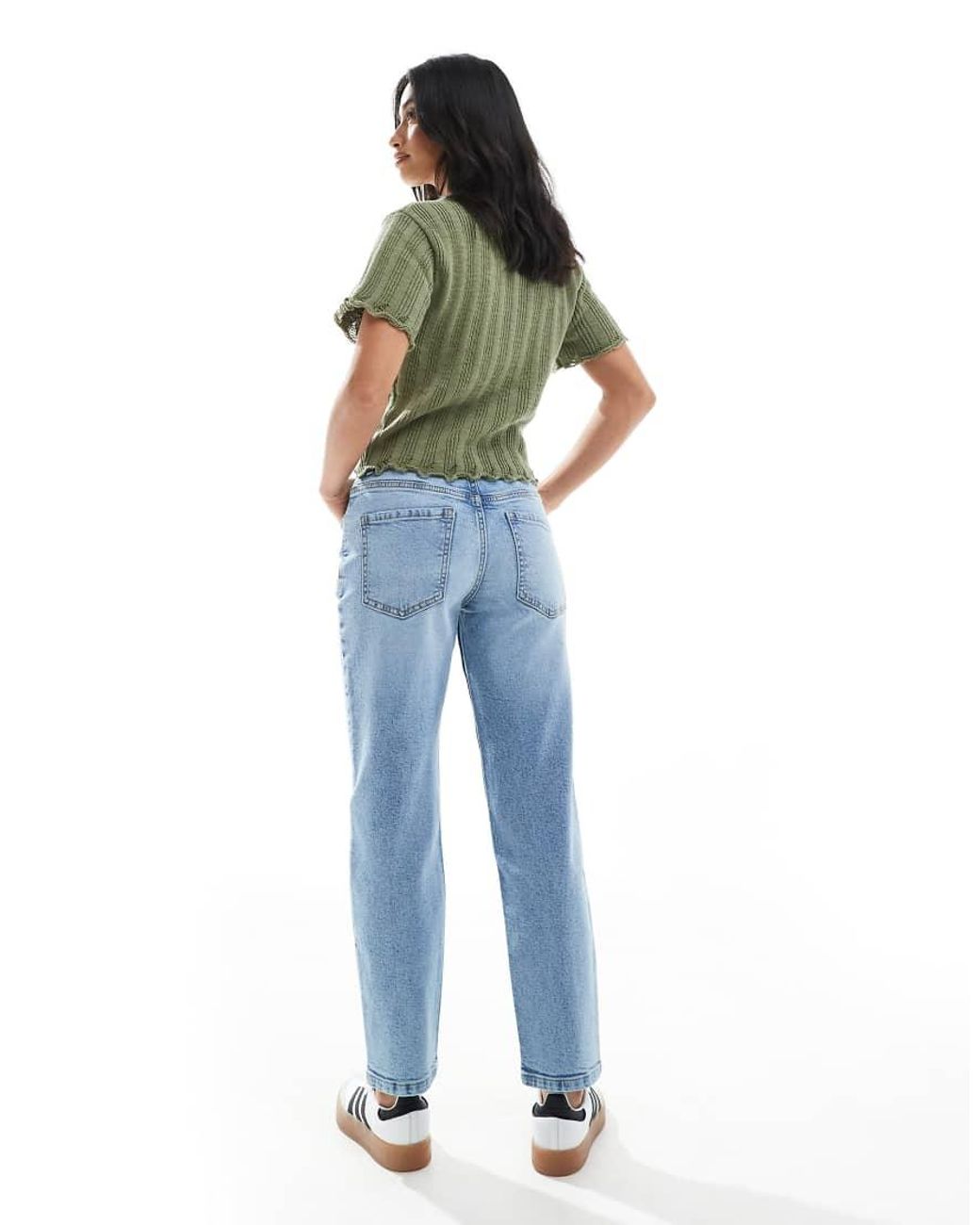 ASOS Blue Asos Design Petite Slim Fit Mom Jeans
