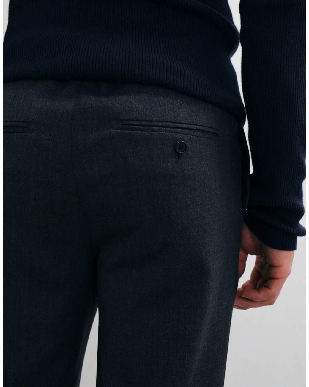 ARKET Blue Wool Blend Pull On Straight Leg Trousers for men