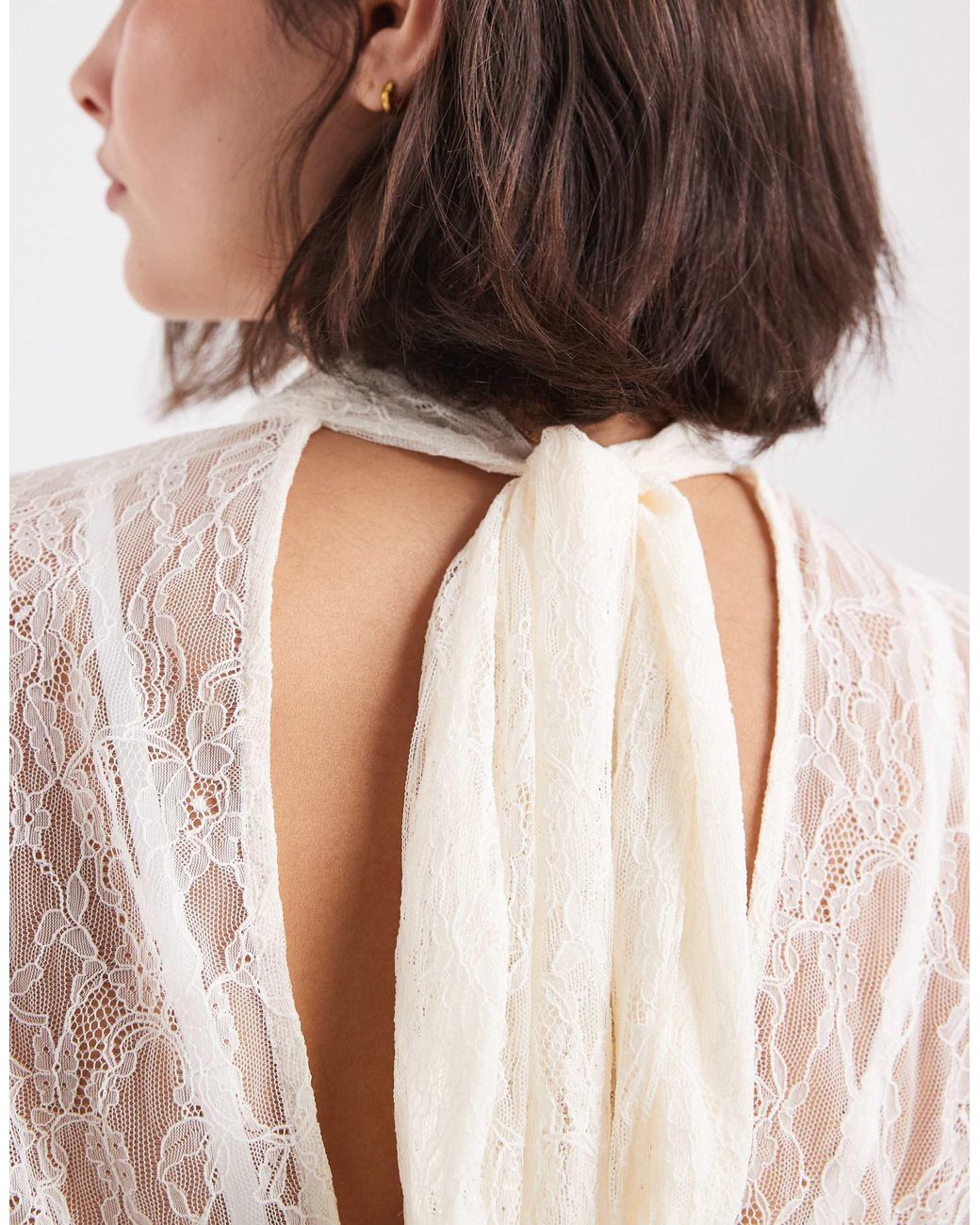 ASOS White Batwing High Neck Blouse