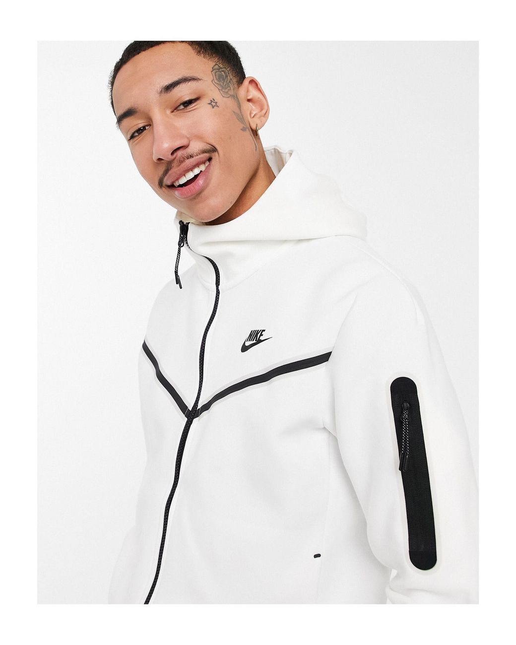 Nike Tech Fleece Full-zip Hoodie in White for Men