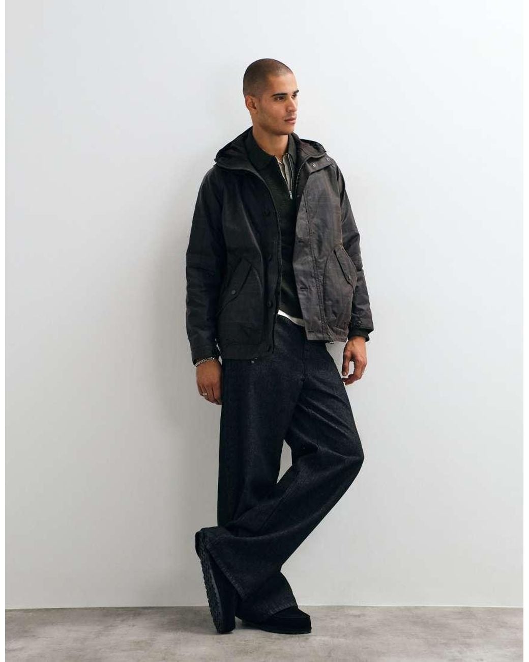 Barbour Blue Re-Engineered Keiss Tartan Check Wax Parka Jacket for men