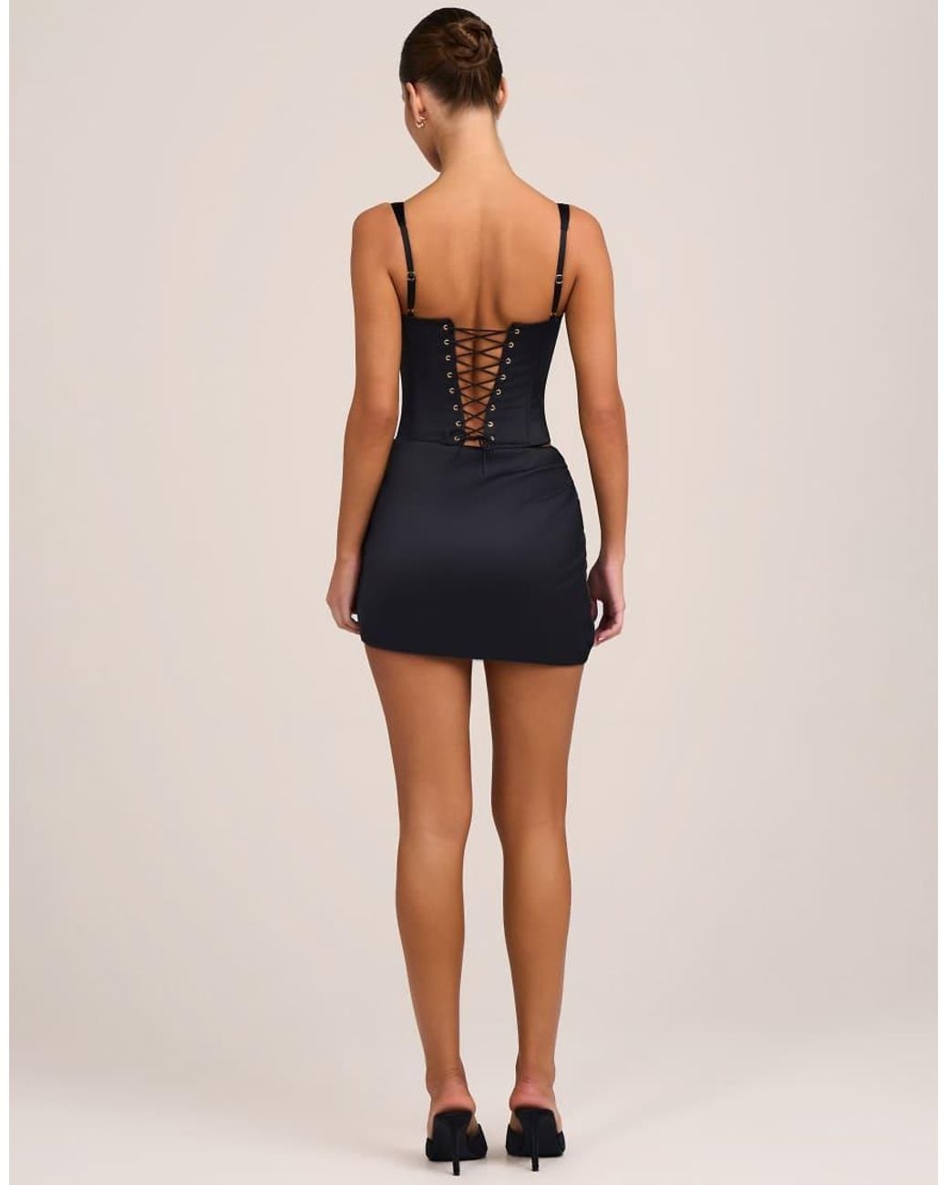 Oh Polly Black Low Rise Drape Detail Mini Skirt Co-ord
