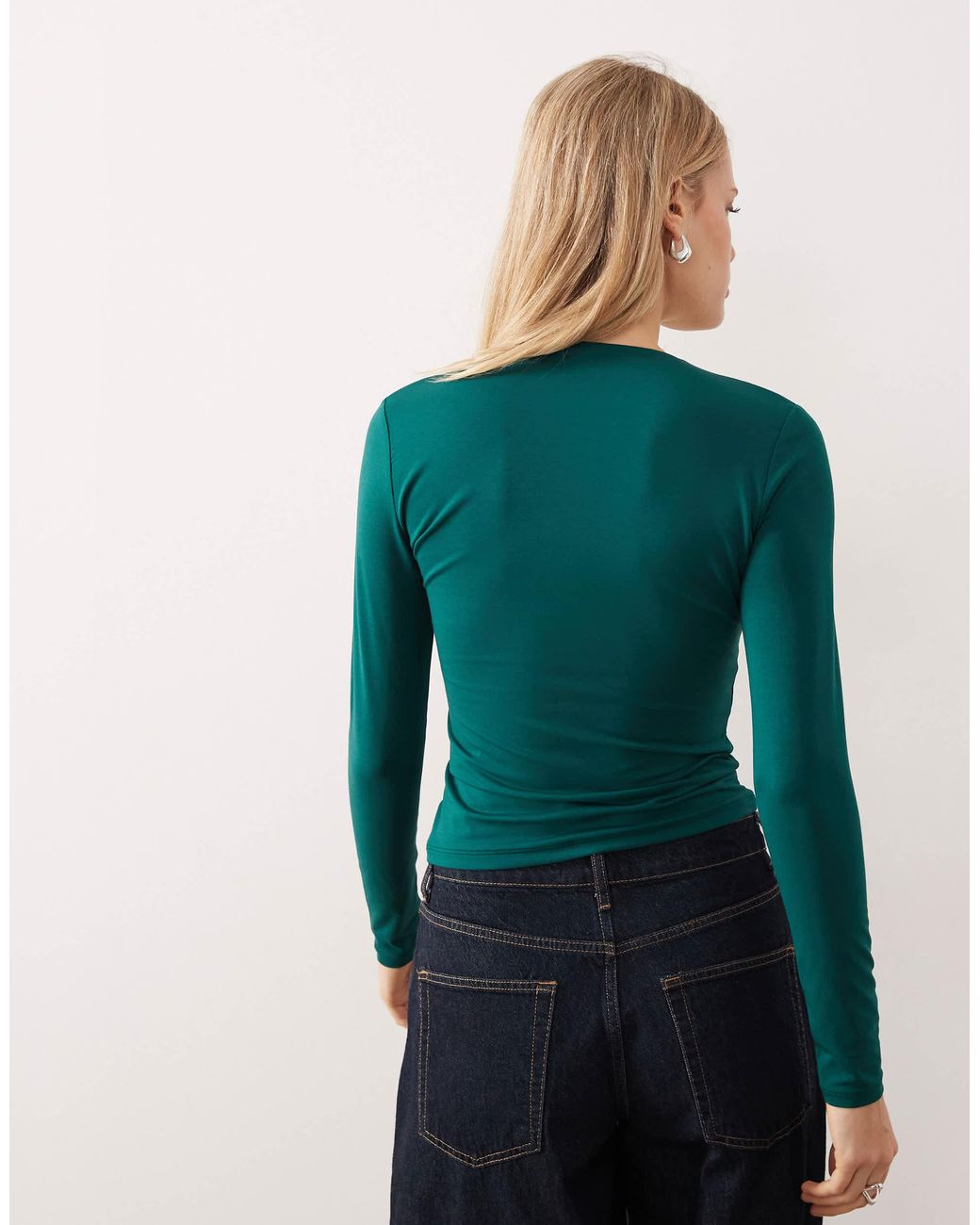 Abercrombie & Fitch Green – bh-freies, langärmliges oberteil