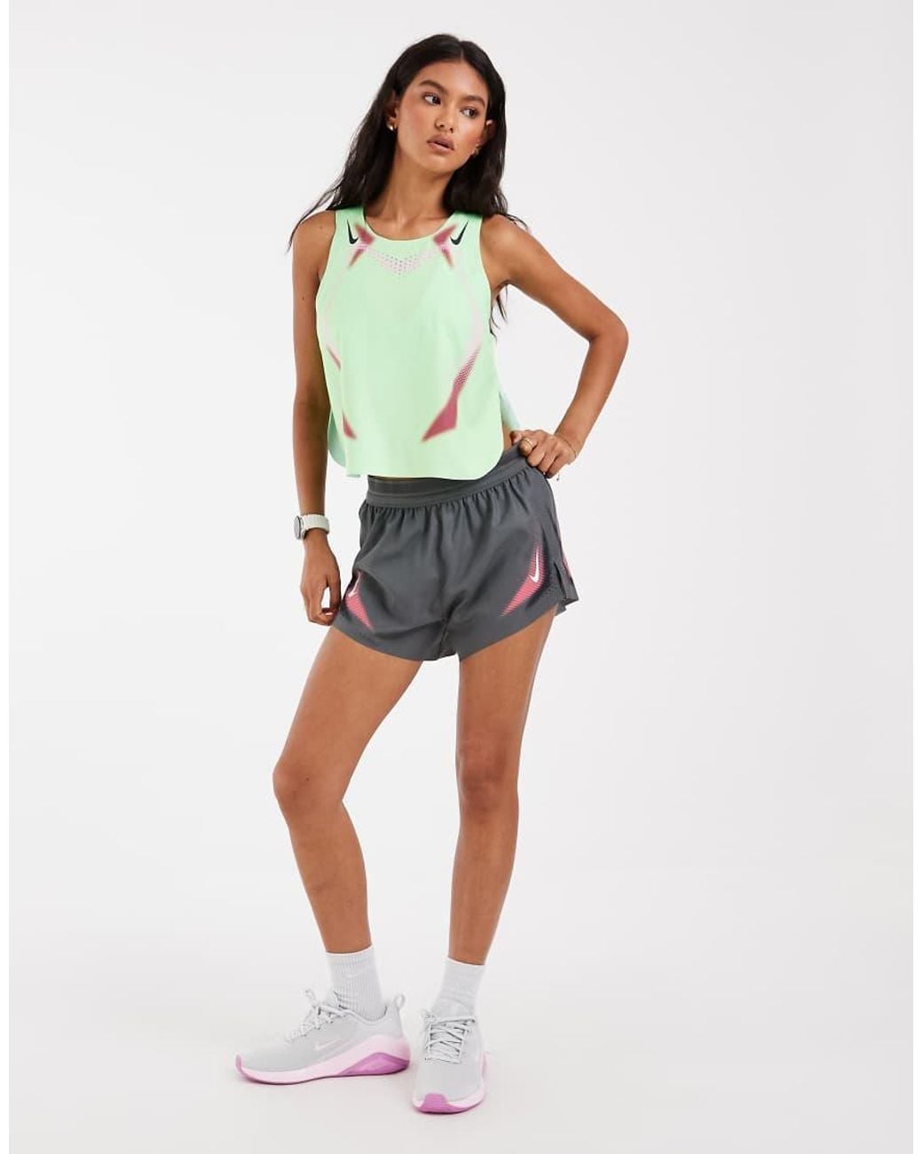 Nike Green Aeroswift Dri-Fit Cropped Tank