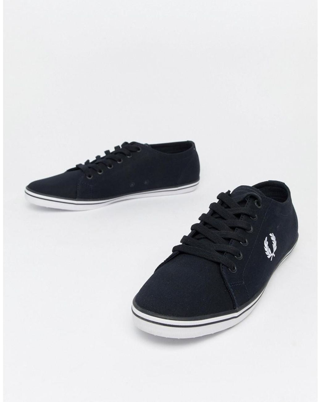 Fred Perry Kingston Twill Plimsolls in Blue for Men | Lyst