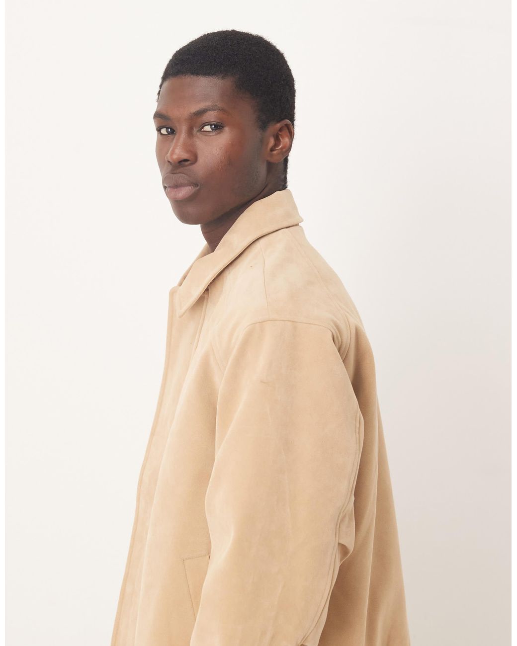 ASOS – bomberjacke aus wildlederimitat in Natural für Herren