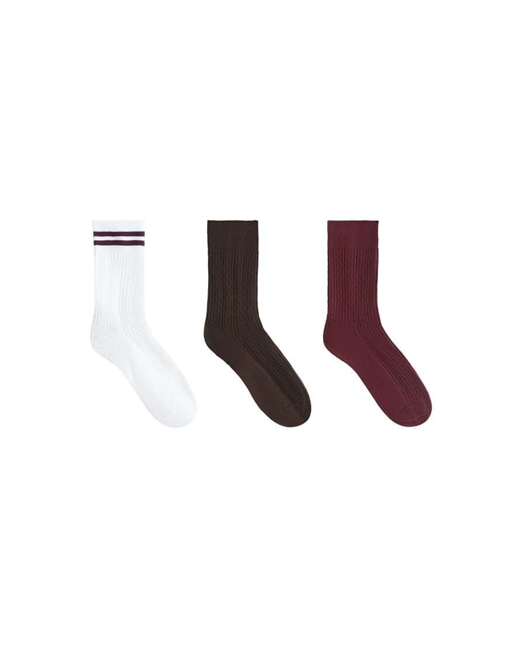 Oysho Metallic 3 Pairs Of Braided Cotton Blend Classic Socks