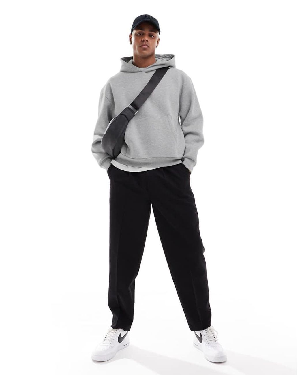 ASOS Gray Relaxed Boxy Hoodie for men