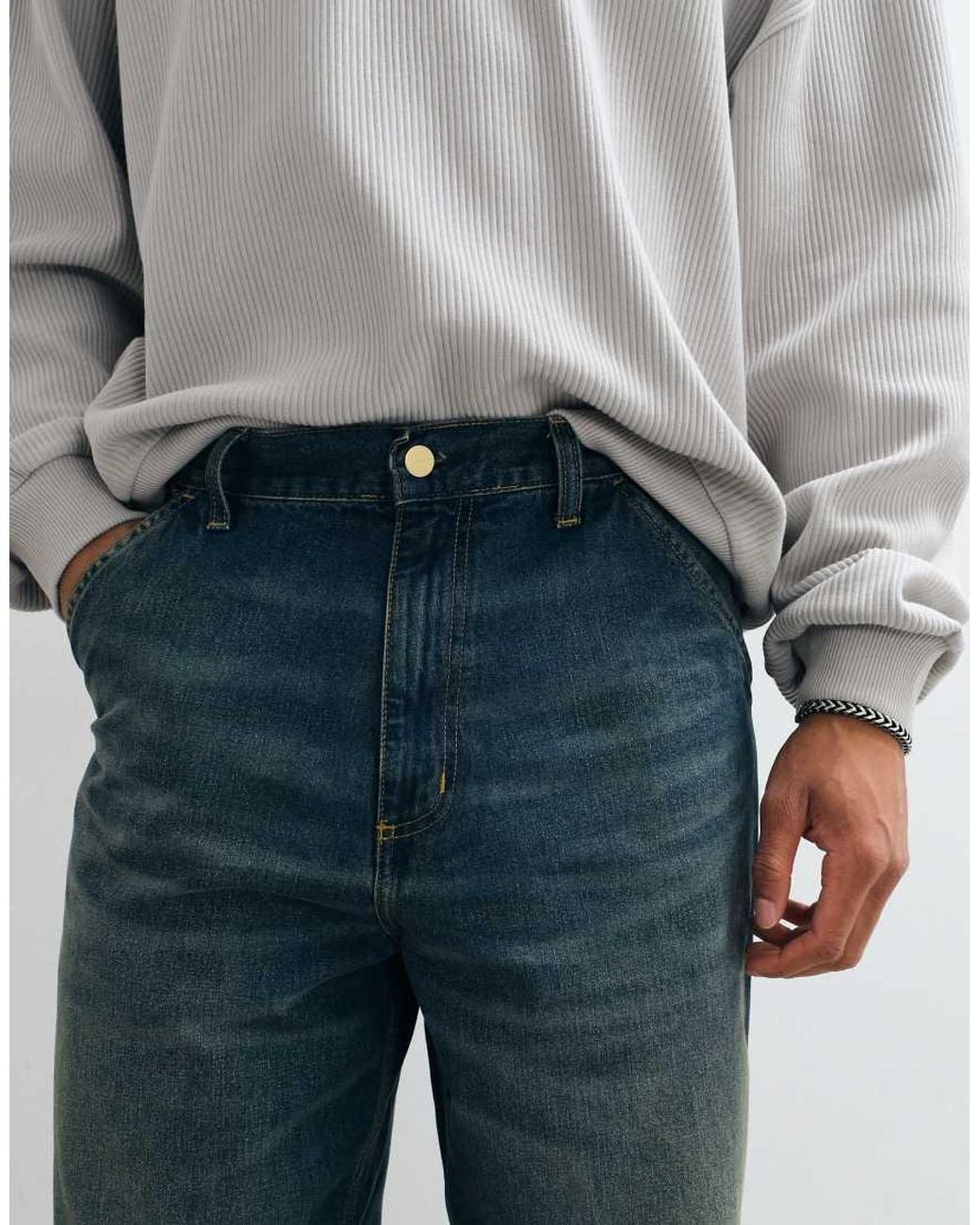 Carhartt Gray Simple Relaxed Straight Fit Jeans for men