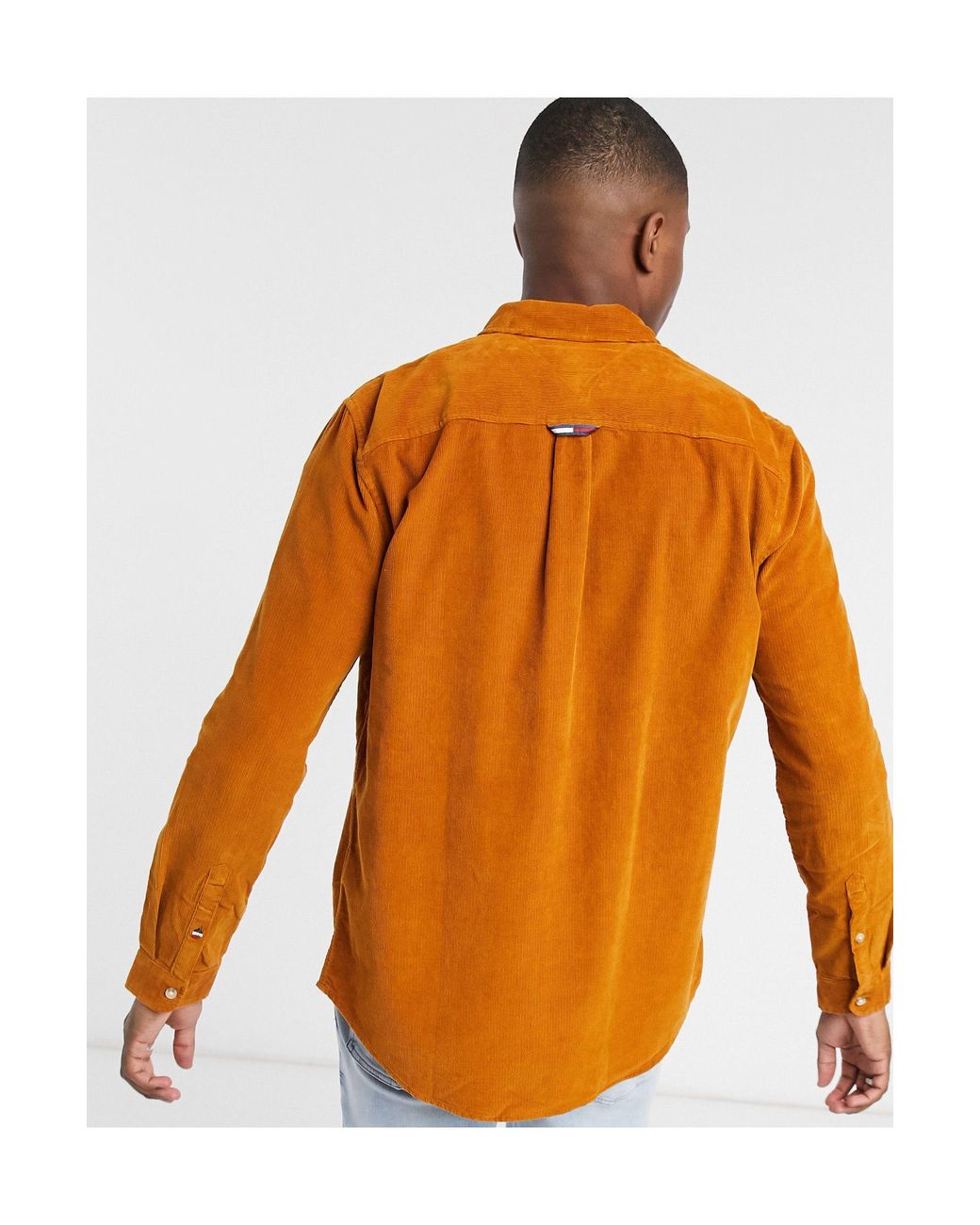 Tommy Hilfiger – Cordhemd mit Flaggenlogo in Orange für Herren | Lyst DE