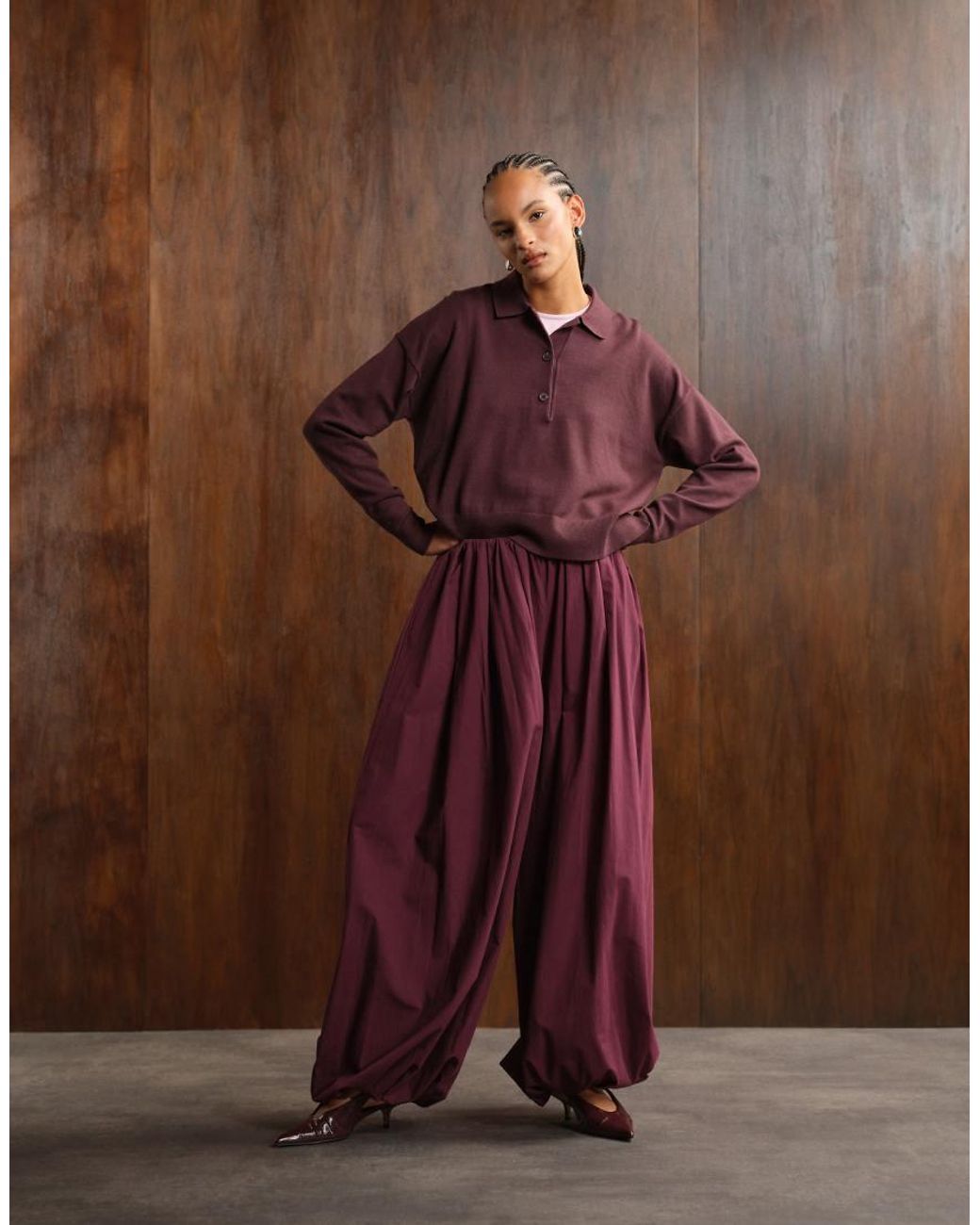 ASOS Brown Cotton Balloon Trouser