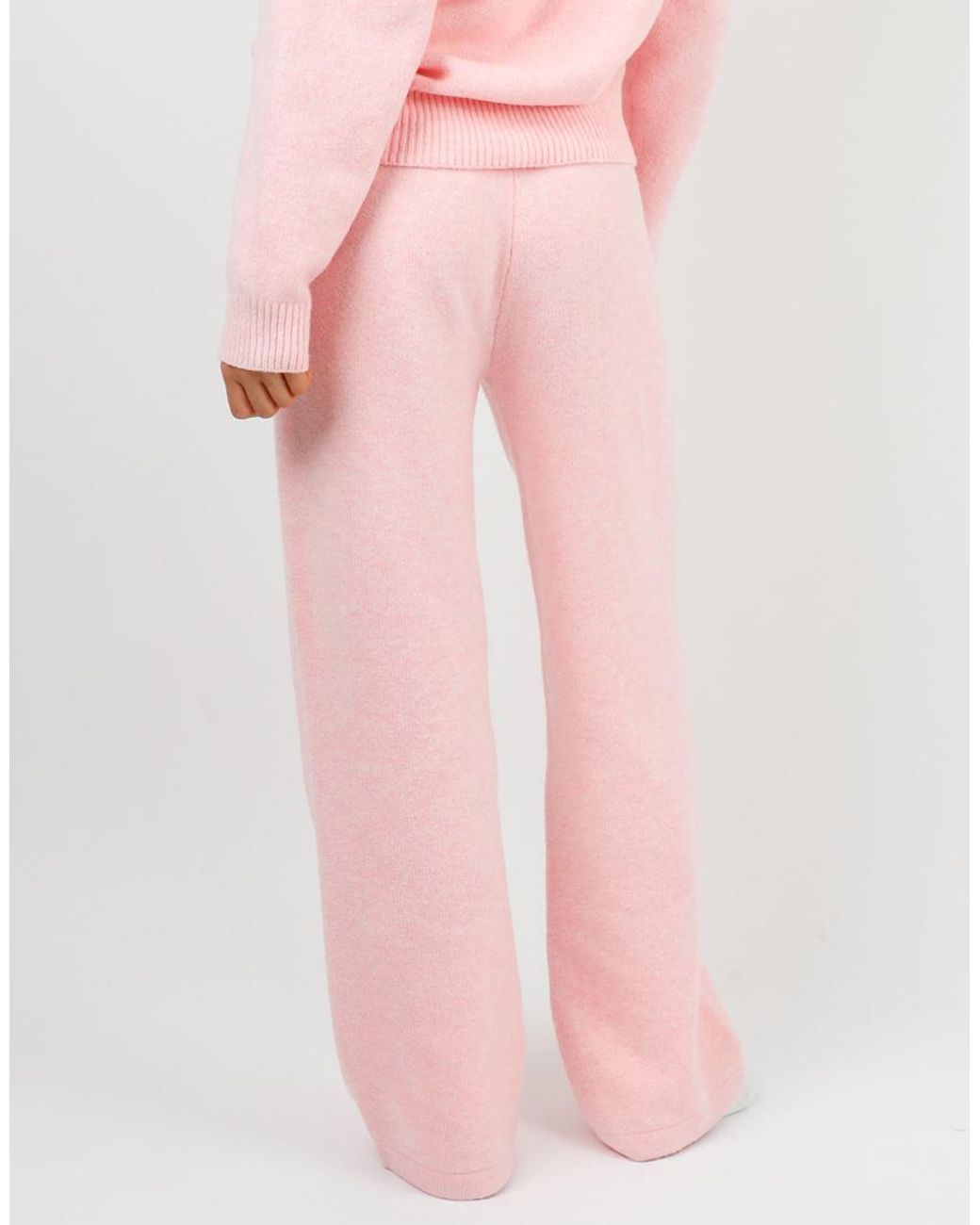 SIMMI Pink Romy Chunky Knit Wide Leg Trouser