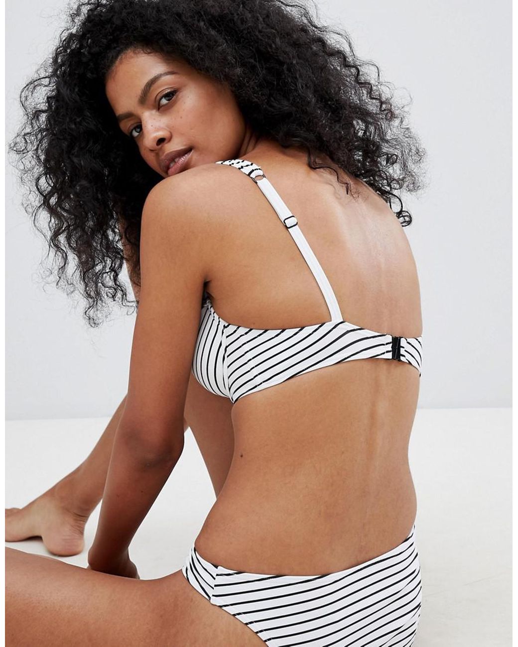 white plunge bikini top