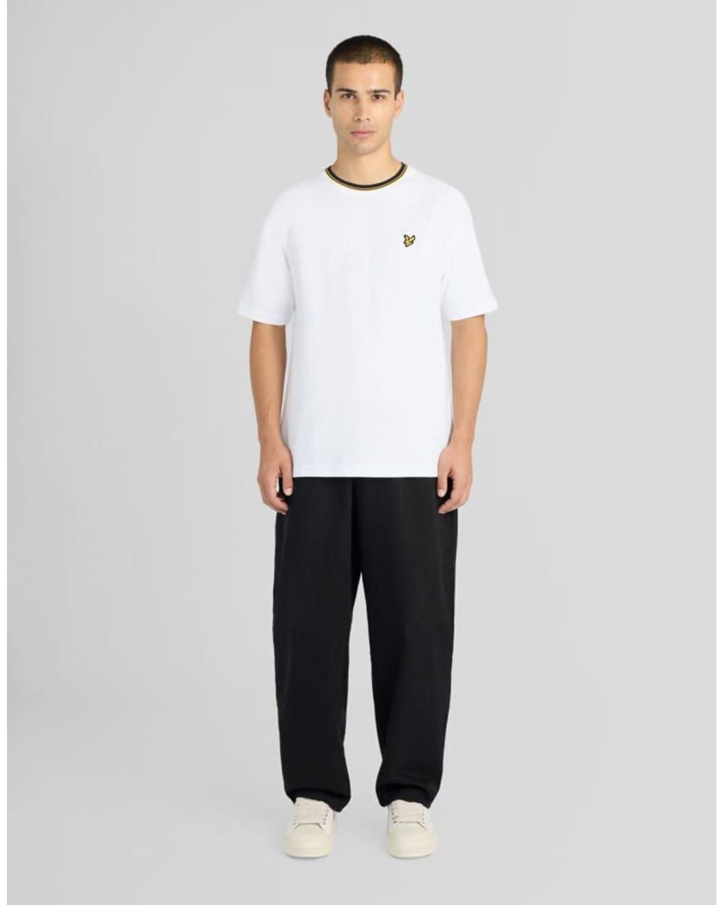 Lyle & Scott White Ss T-Shirts Tipped Track T-Shirt for men