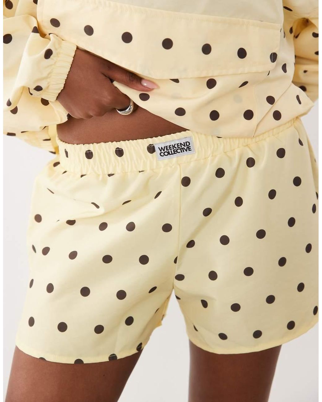ASOS Natural Weekend Collective Co-Ord Runner Short With Woven Label