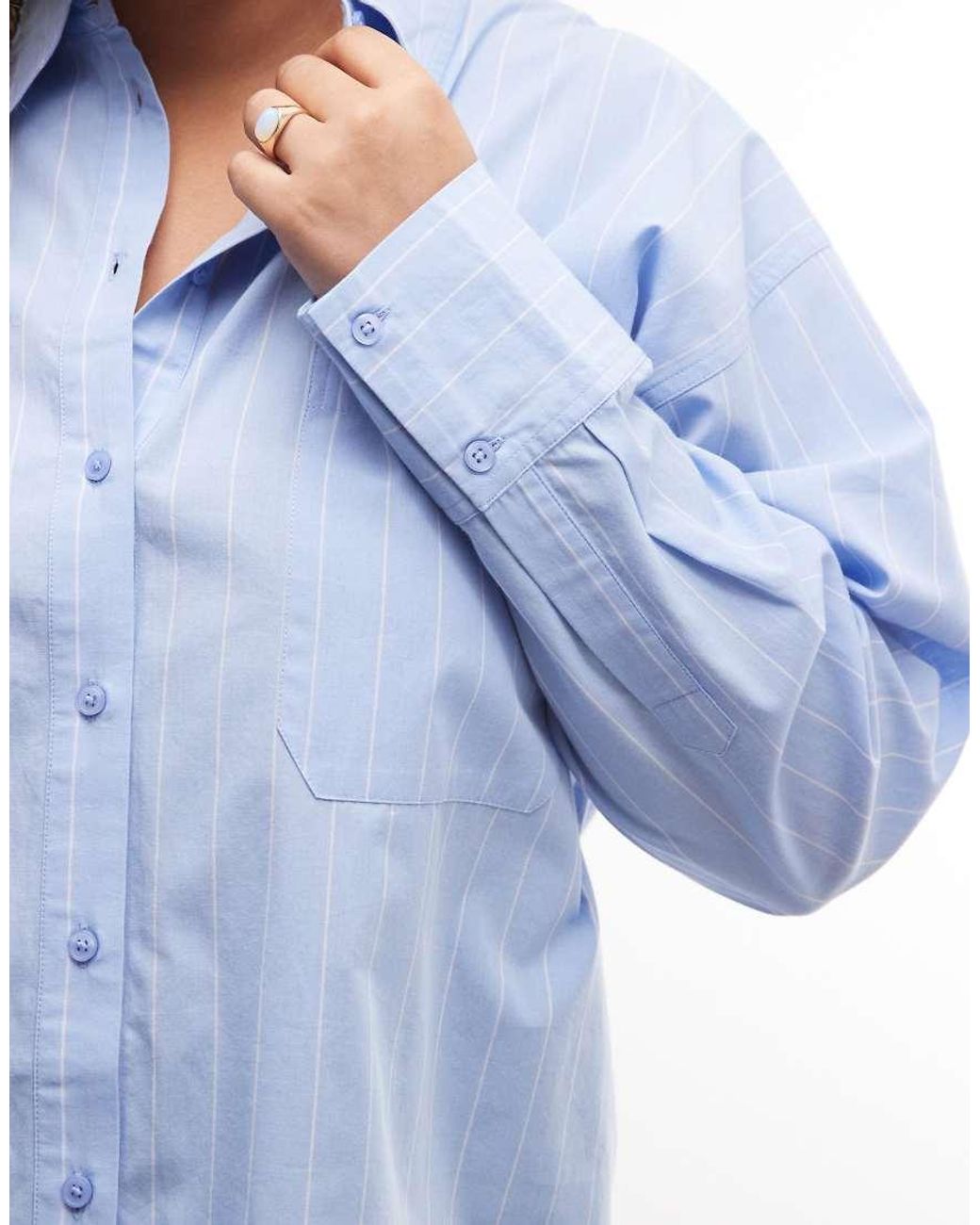 ASOS Blue Asos Design Curve Classic Cotton Shirt