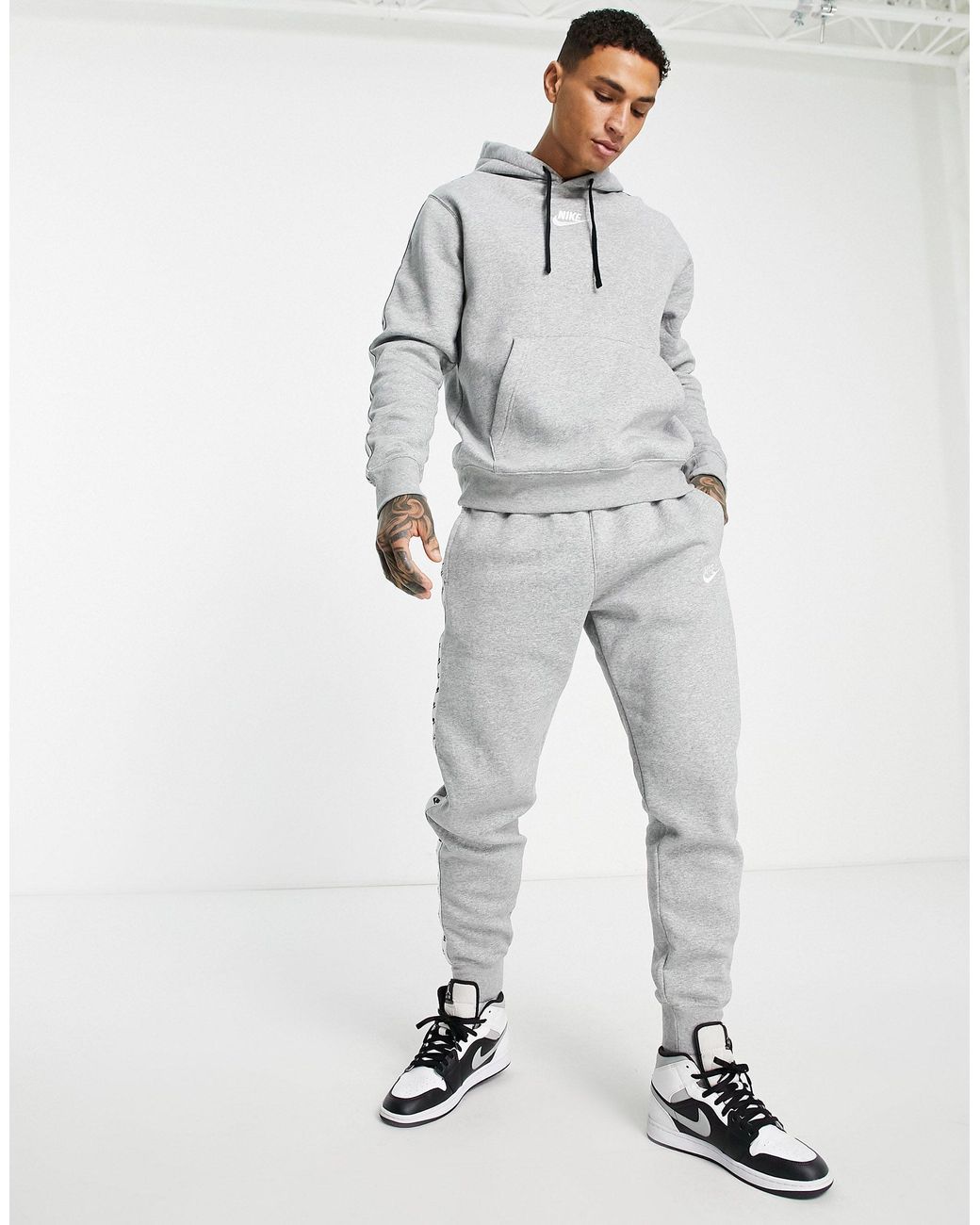 Nike – trainingsanzug-set aus fleece in Grau für Herren | Lyst DE