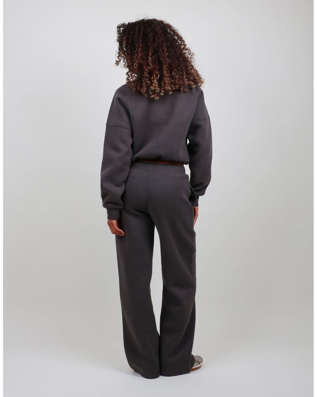 SIMMI Gray Half Zip Cropped Sweatshirt