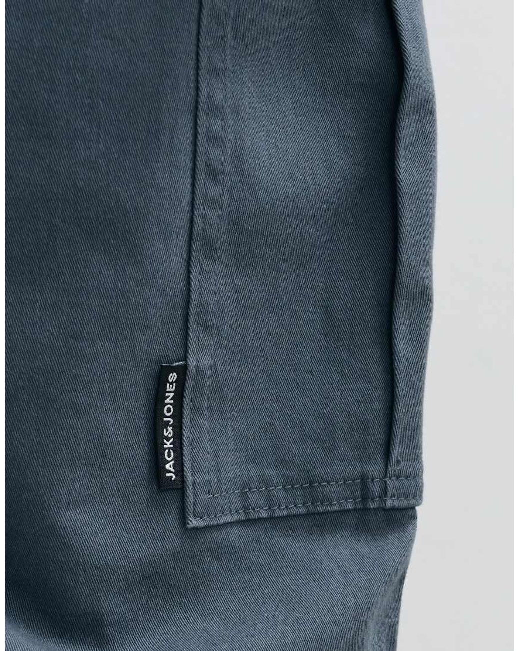 Jack & Jones Blue Straight Cargo Trousers for men