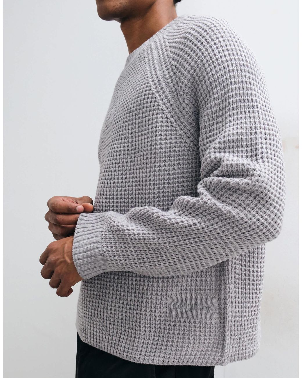 Collusion Gestrickter kastiger pullover in Gray für Herren