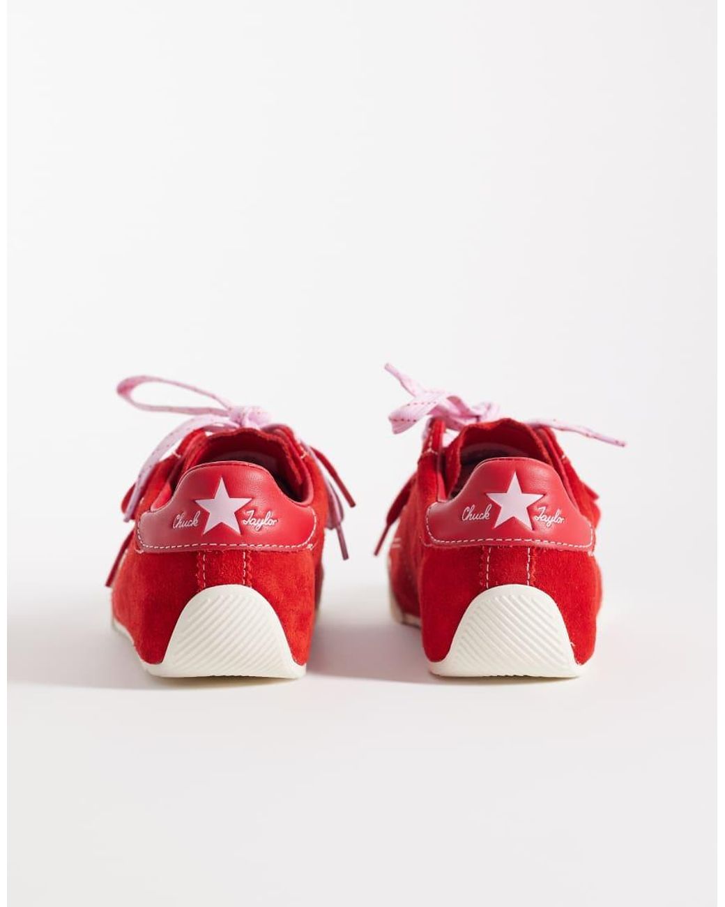 Converse Red Chuck Taylor Lo Trainers With Double Lace