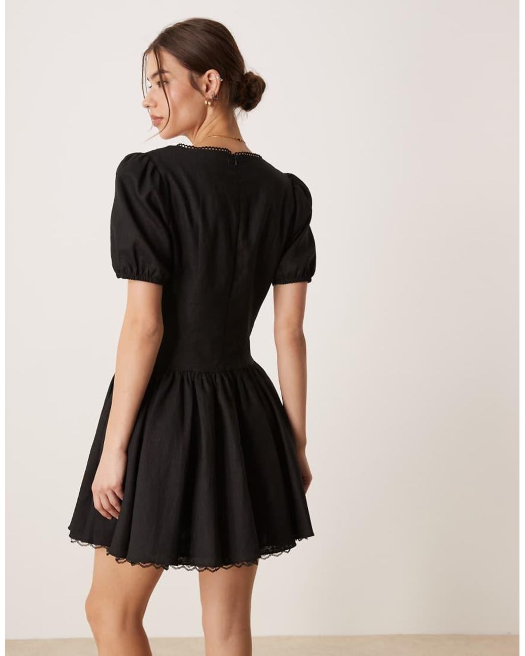 Glamorous Dropped Waist Mini Dress in Black