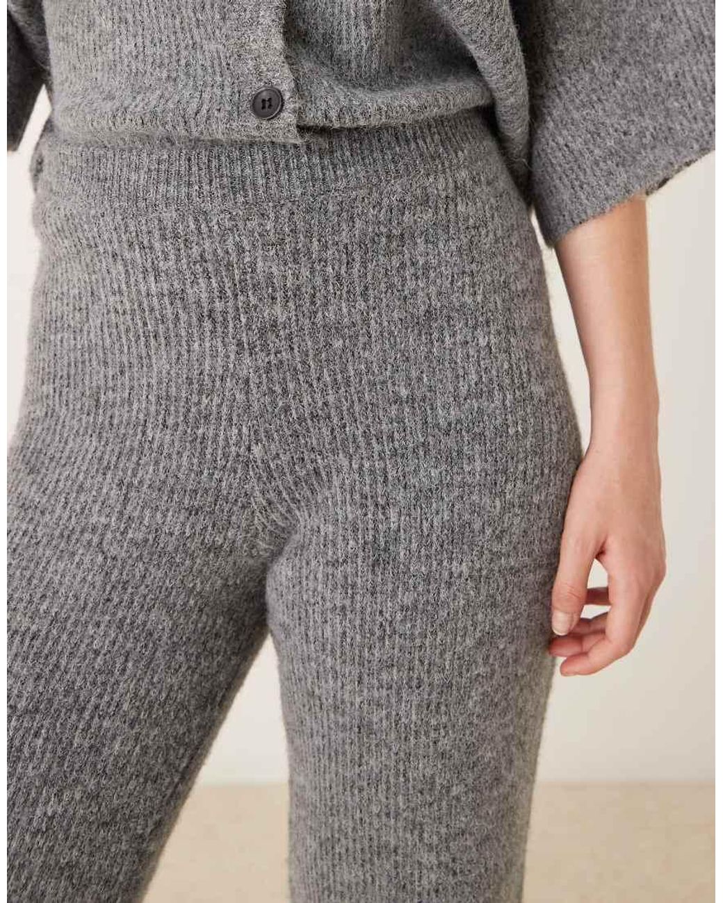 Pretty Lavish Natural Knit Wide Leg Pants