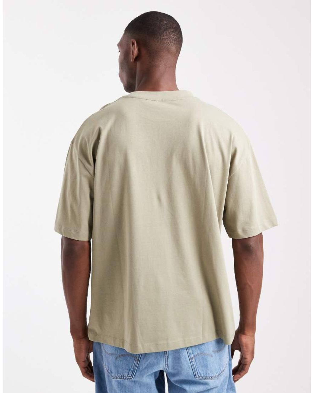 ASOS Natural Essentials Oversized Crew Neck T-Shirt for men