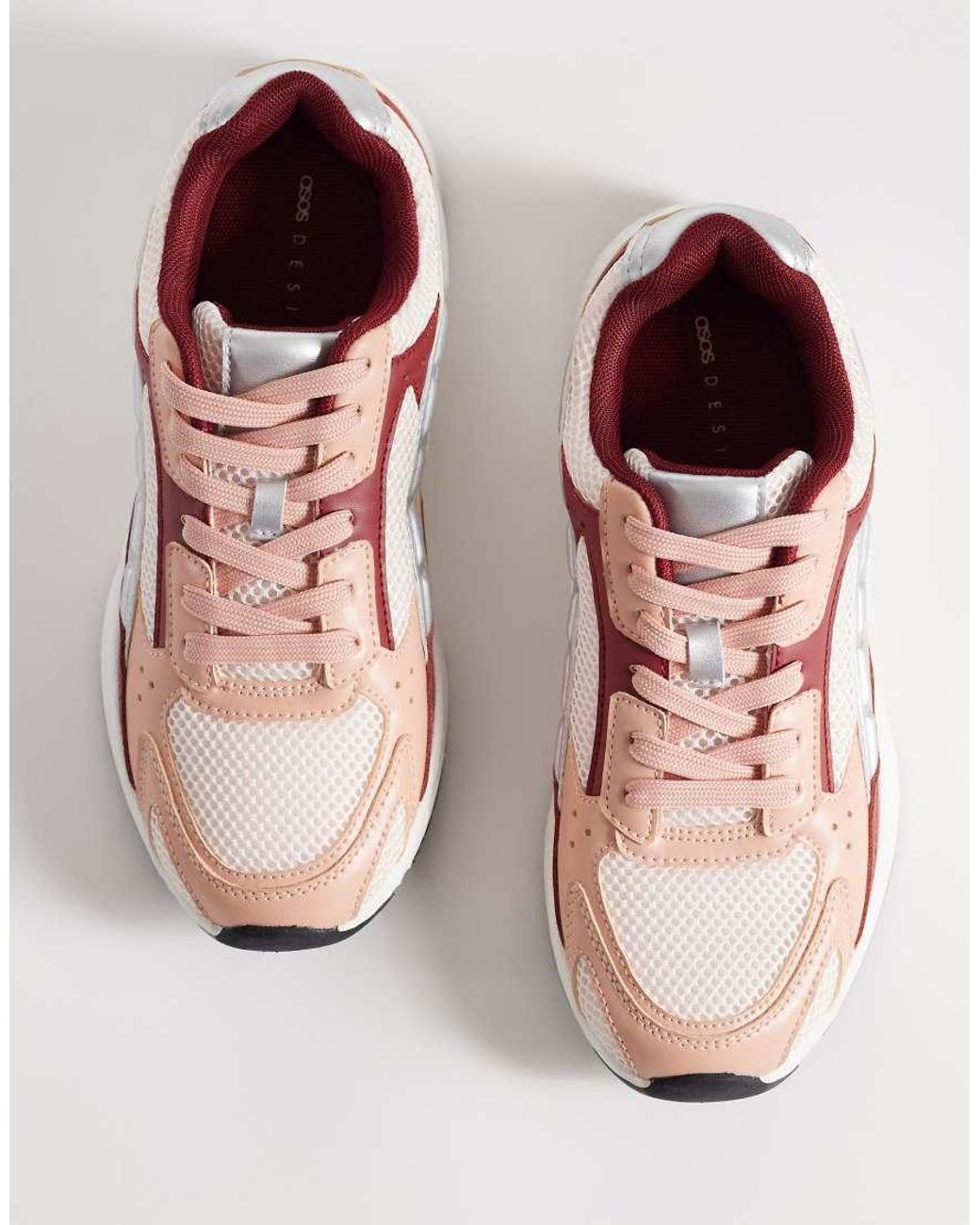 ASOS Pink Doodle Lace Up Sneakers