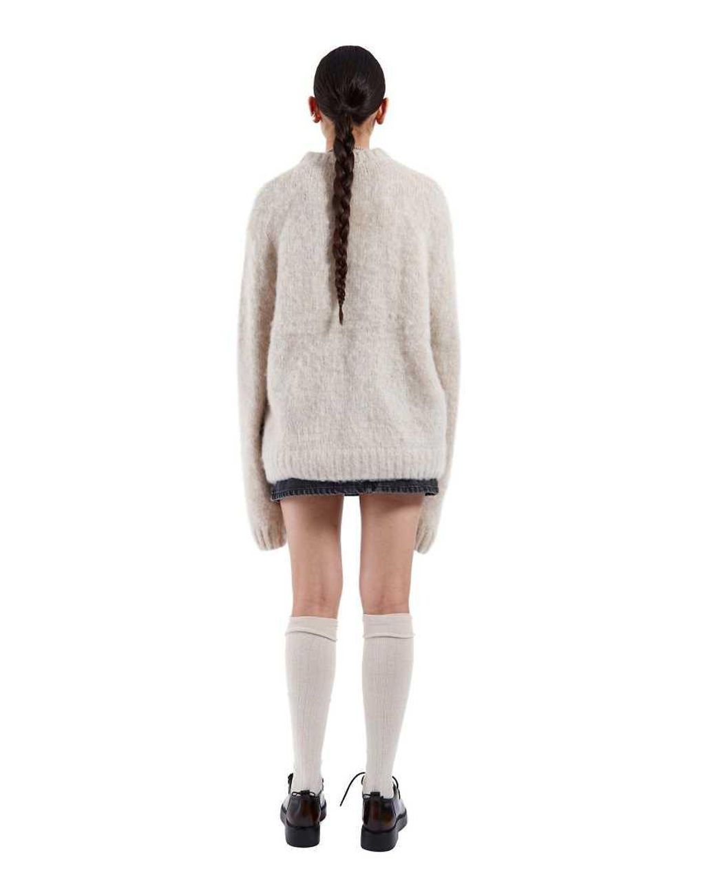 Dr. Denim White Mic Brushed Knit Jumper