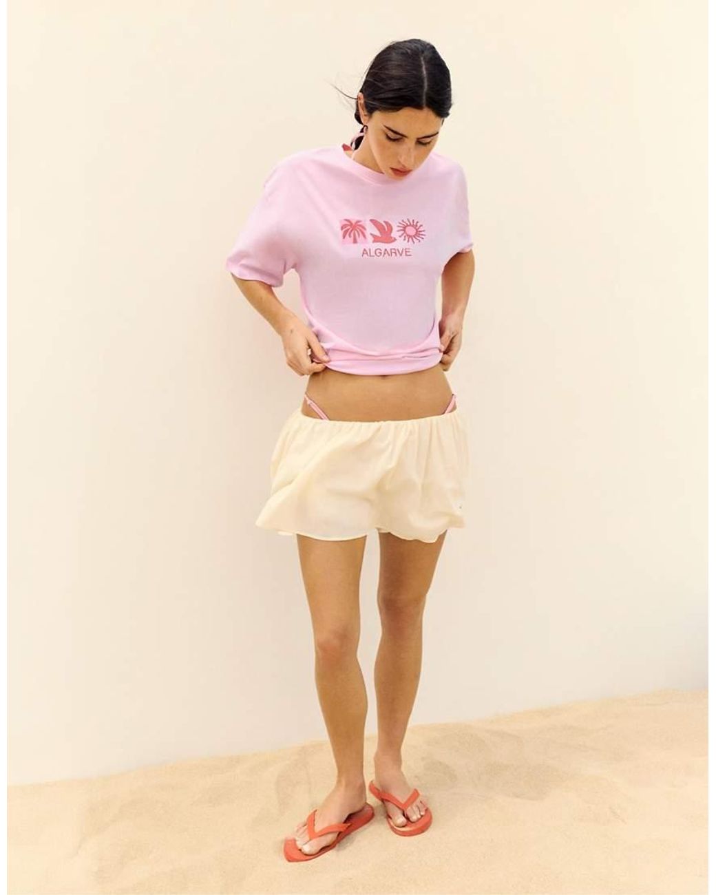Pull&Bear Pink Algarve Oversize Graphic T-shirt