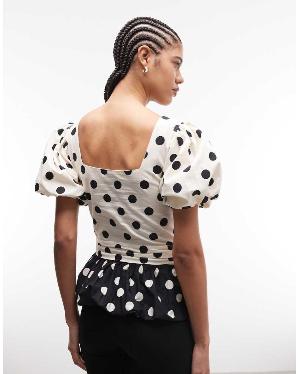 Reclaimed Vintage White Top With Puff Sleeves