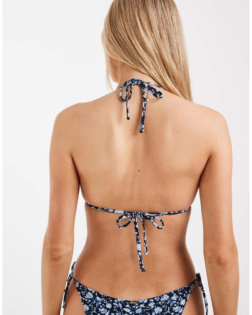 Hollister Blue Co-ord Crochet Triangle Bikini Top