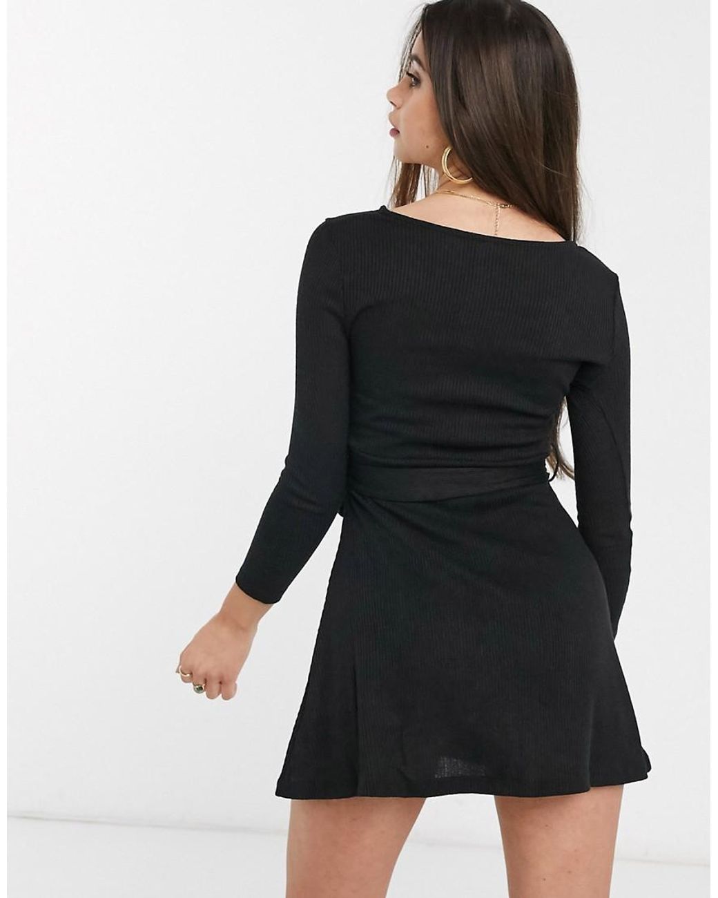 button through skater dress