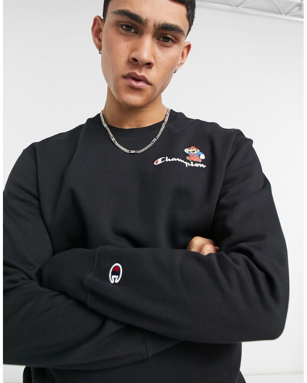 Champion X Super Mario Sweatshirt in Black for Men | Lyst UK