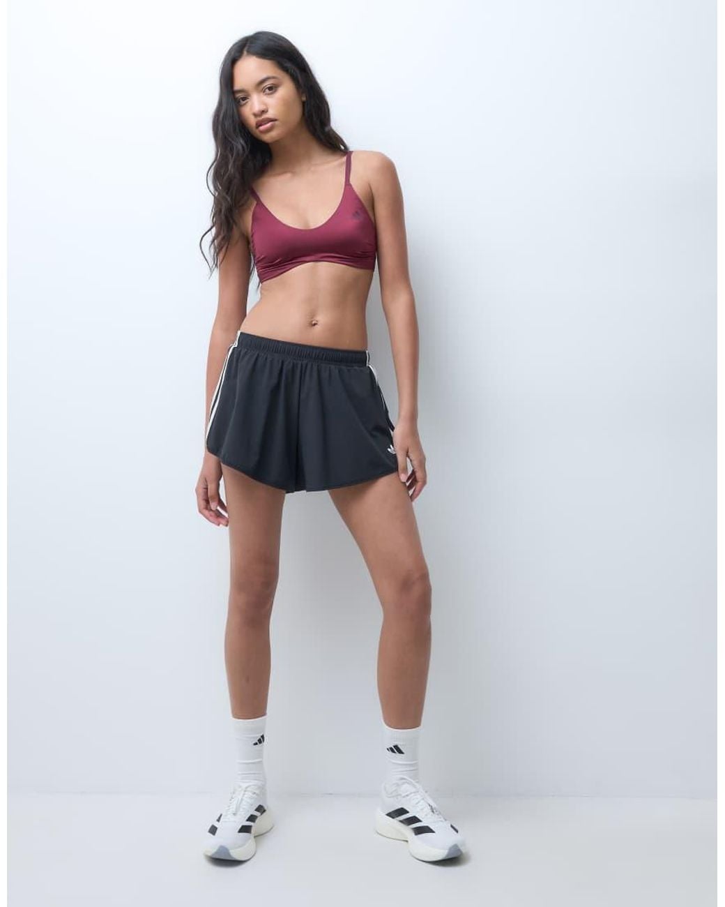 Adidas Originals Red Adidas Training Optime Essentials Light Support Twist Sports Bra