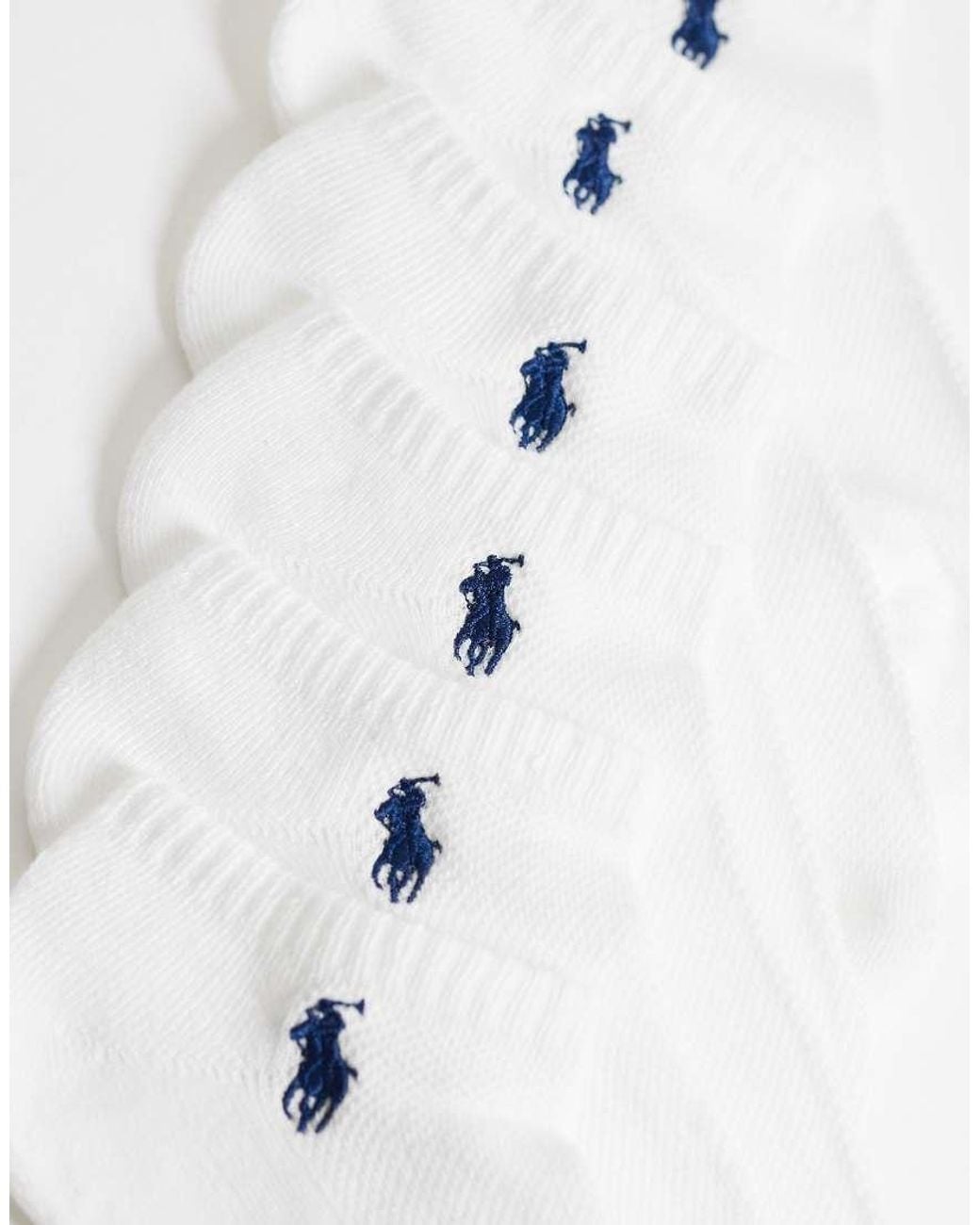 Polo Ralph Lauren White 6 Pack Logo Low Sneaker Socks