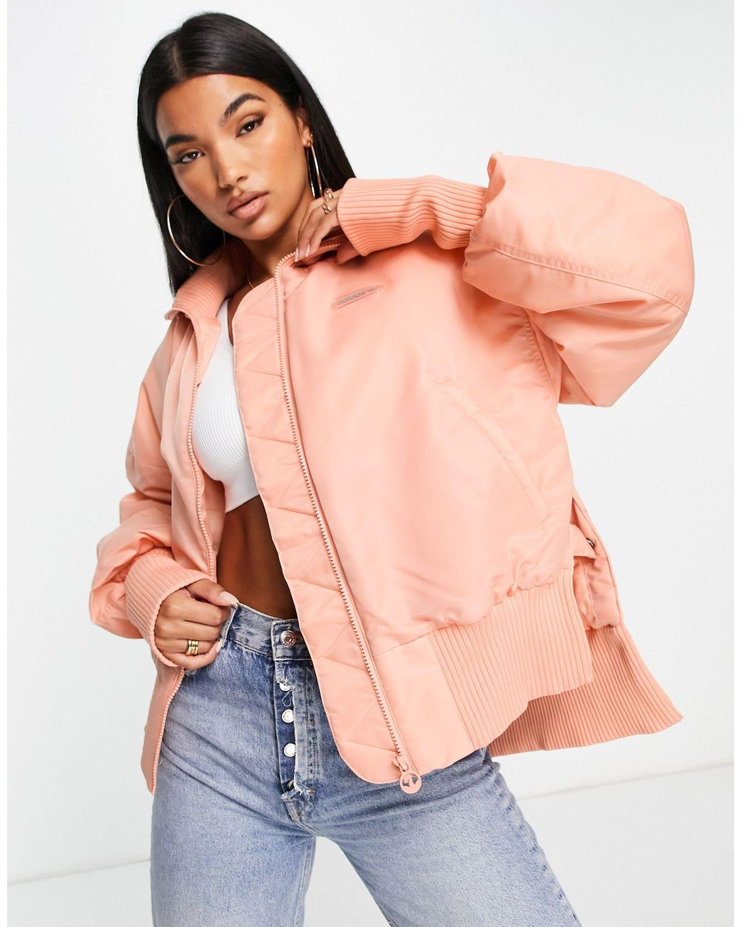 adidas beige bomber jacket