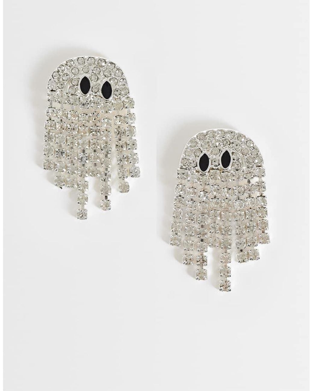 Accessorize Metallic Halloween Ghost Earrings