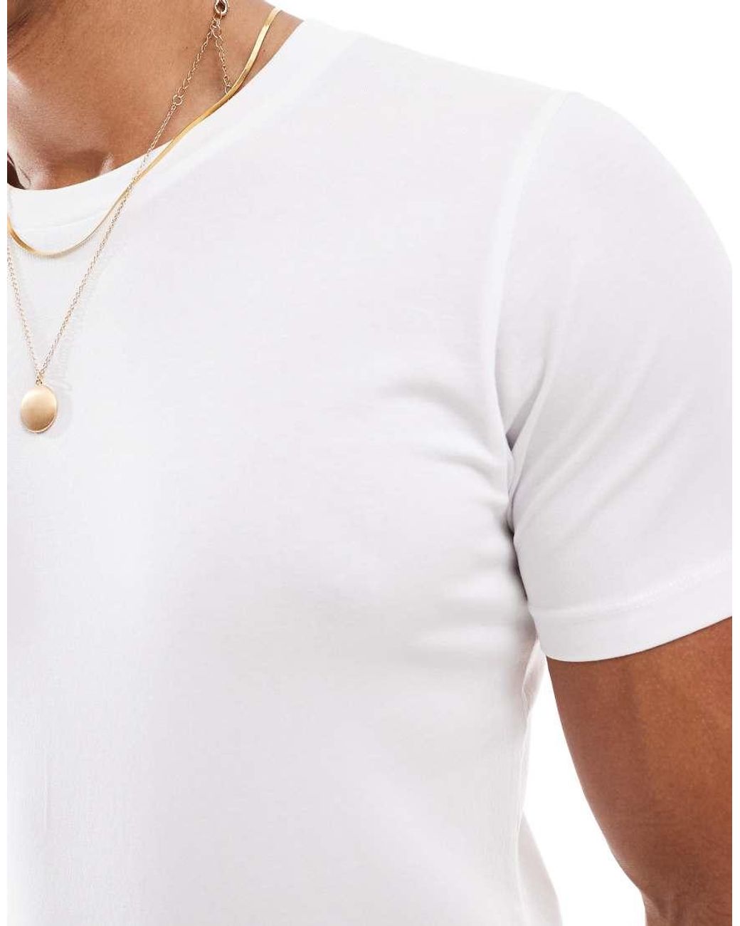Jack & Jones White Muscle Fit T-shirt for men