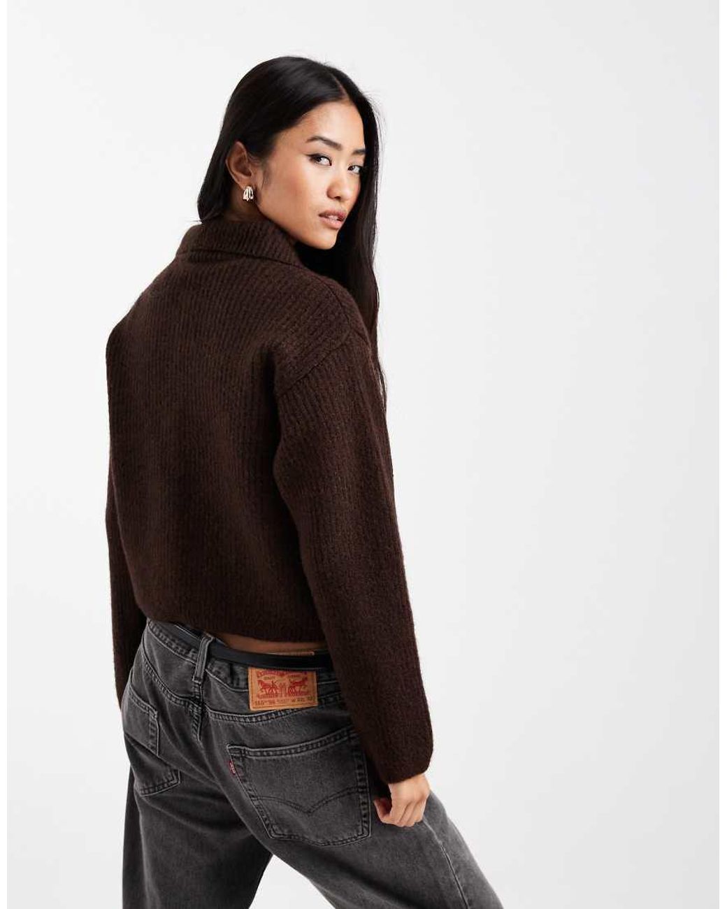 New Look Brown Collar Button Through Cardigan