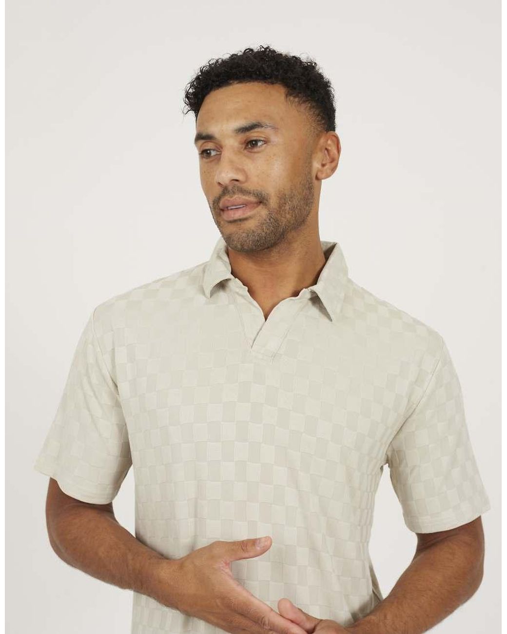 Brave Soul White Short Sleeve Open Collar Polo Shirt for men