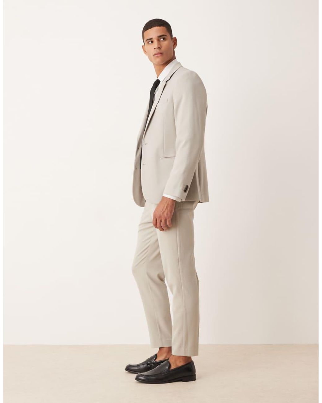 ASOS White Tapered Suit Trousers for men