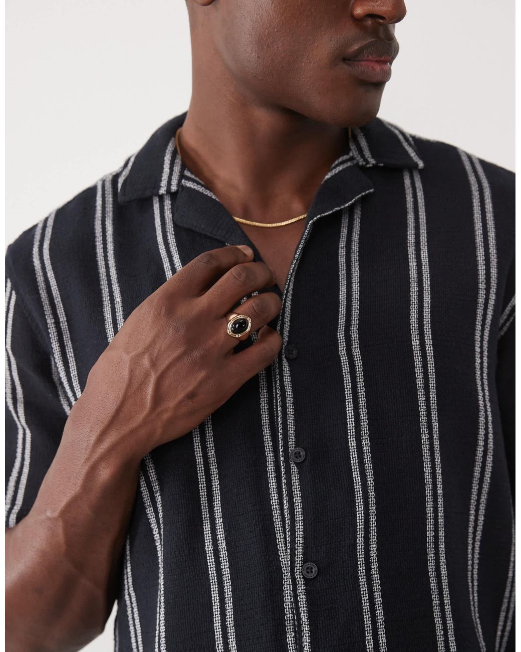 Only & Sons – texturiertes hemd in Blue für Herren