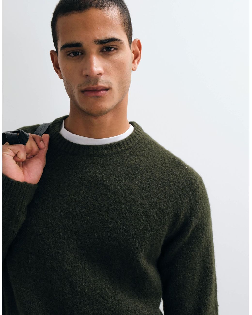 Jack & Jones Premium flauschiger strickpullover in Black für Herren