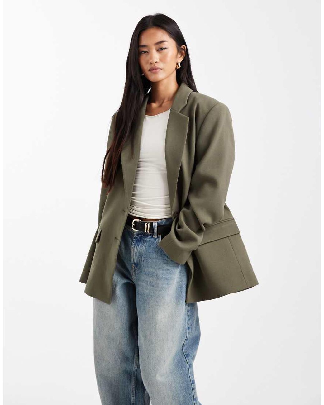 ASOS Green Tailored Grandad Blazer